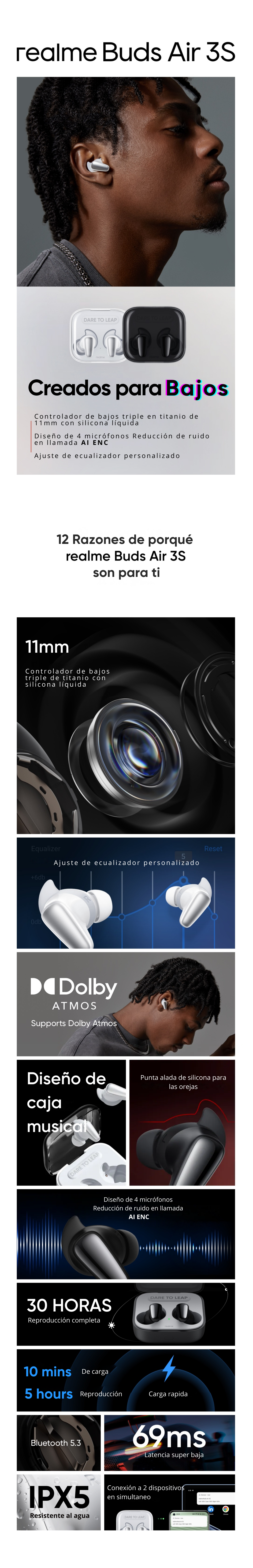 Realme Buds Air 3 Blanco - AIO STORE COLOMBIA